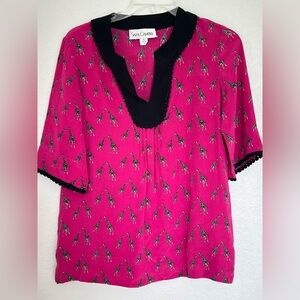 Sara Campbell Fuchsia and Charcoal Giraffe Print Dress caja 8